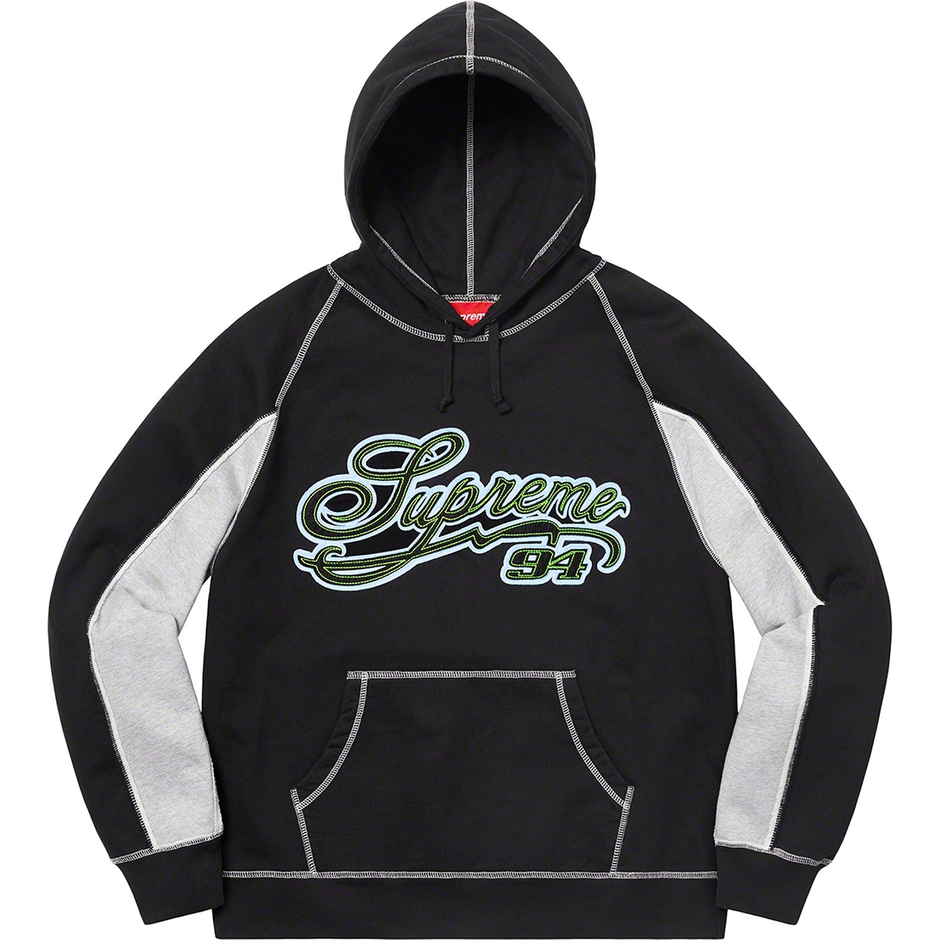 Paneled Script Hooded Sweatshirt view 7